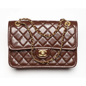 Chanel 24K Sweet Crush Flapbag Dark Brown Large CC Gold Classic Shoulder Bag